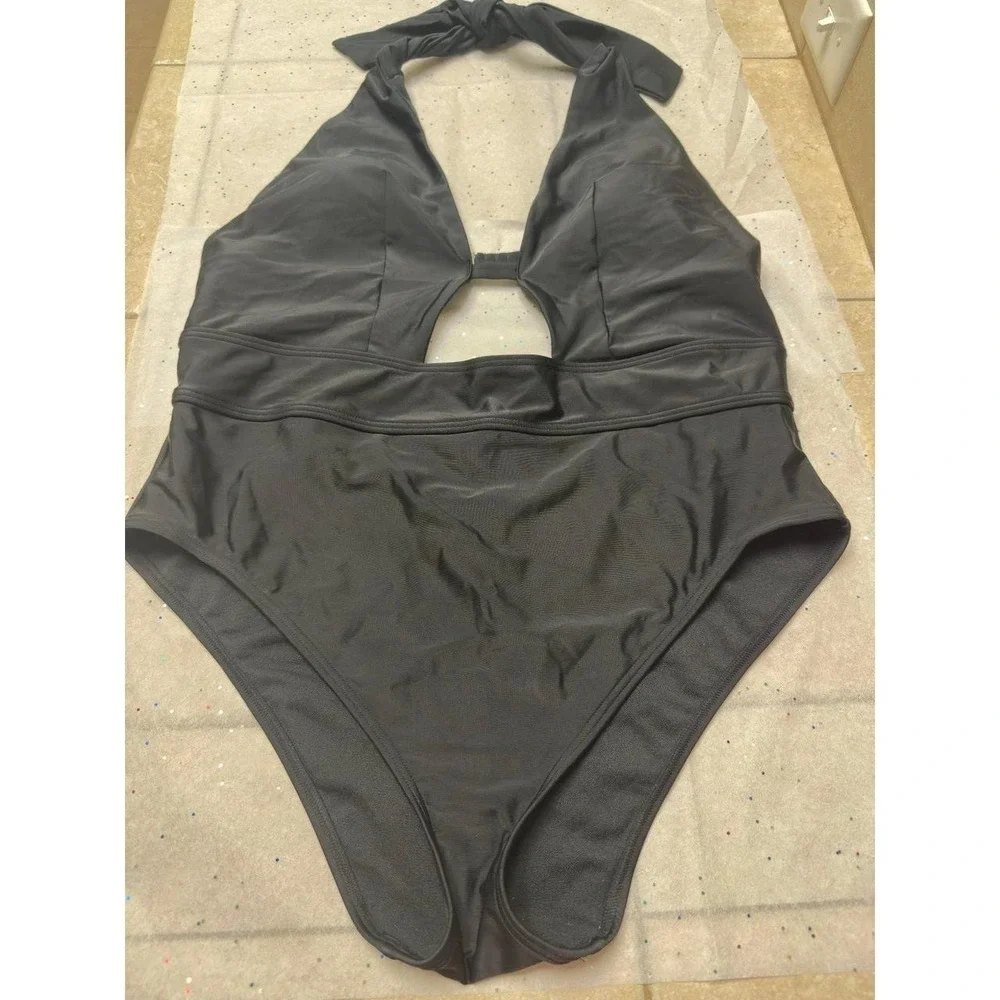 Adore Me Women's Brinlee Swimwear One-Piece in black. size XL